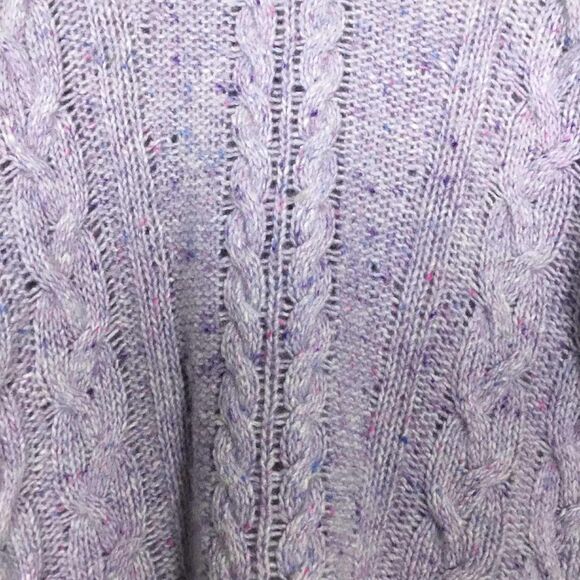 Sunday Two Purple Wool Blend Chunky Cable Knit Sweater M Autumn Fall Casual - Picture 7 of 8